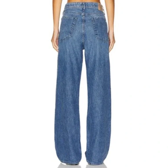 Rag & Bone Logan Jeans Womens 30 Blue Mid Rise Wide Leg Relaxed Denim Baggy - Picture 2 of 11